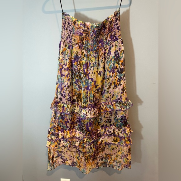 ABS Allen Schwartz Dresses & Skirts - ABS Collection Allen Schwartz Multi Colored Ruffles Silk Chiffon Strapless Dress